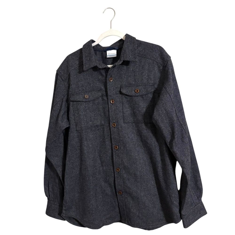 Columbia‎ Blue Gray Wool Blend Button Down Shacket Large